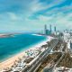 Image showing the dubai beachfront and Dubai business center in background